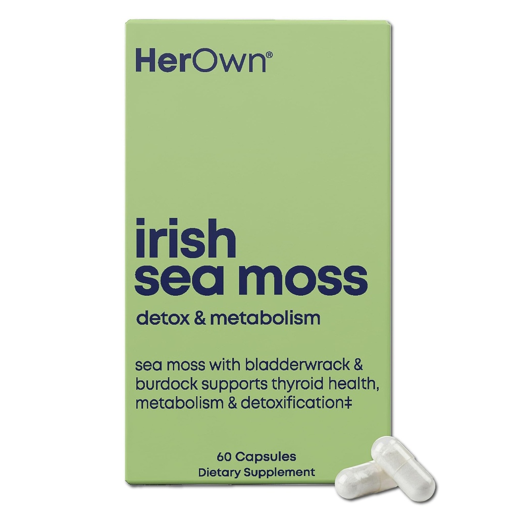 Il suo proprio Irish Sea Moss Capsule, Burdock Root, Bladderwrack, Detox, Metabolismo, Supporto Immune, Salute Della Pelle, Supporto Giunto Naturale, Nutriente Rich Superfood High in Minerali, 60 Conte