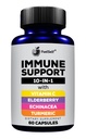 Integratore di Booster di supporto immunitario con Elderberry, Vitamina C, Echinacea, Curcuminoidi curmeri, Vitamina E, Vitamina B6, Zinc, L-Glutamina HCL, Aglio, Lactobacillus Acidophilus:: 60 Conte, 1 Confezione