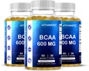 Vitamatico BCAA Gummies - Branch Catena Aminoacido Supplementi - Peach Flavor - 600mg per Serving - 60 Vegan Pectin Basato Gummies (3 bottiglie)