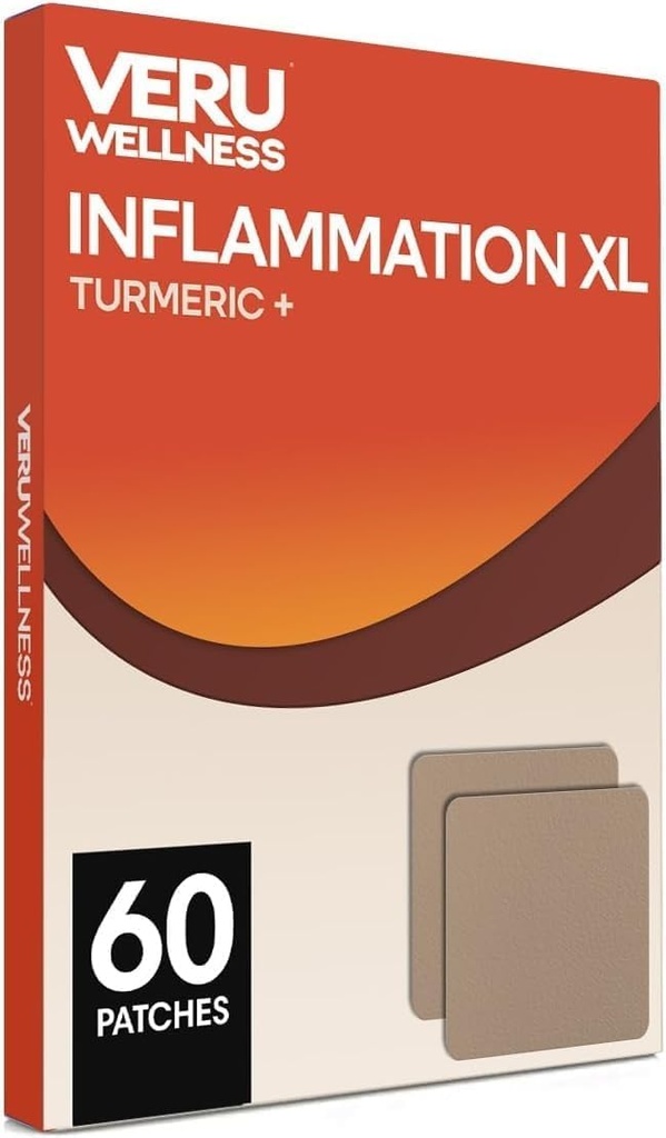 Veru Wellness Inflammation XL Turmeric Patches - Non Ingestible Daily Complete Formula Impermeabile, Daily Complete Formula ( Conteggio 60 giorni)