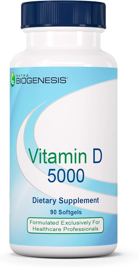 Nutra Biogenesis Vitamin D 5000 - Vitamina D3 5000 IU Softgel Capsule per Uomini e Donne, VIT D Supplemento per Supporto Immune, Salute Teeth & Bone - 90 Softgels