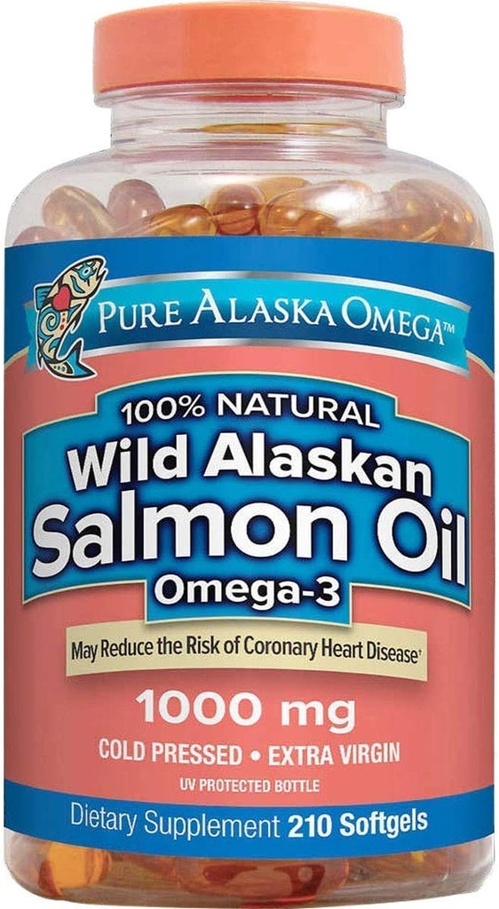 Pure Alaska Omega-3 Wild Alaska Salmon olio 1000mg 210 ct