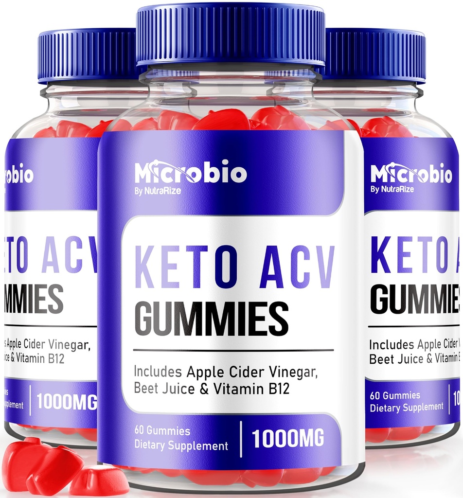 NutraRize (Pack of 3 MicroBio Keto ACV Gummies, Official Keto + ACV Supplement, Tutti Natural Micro Bio, Apple Cider Vinegar Recensioni (180 Gummies)