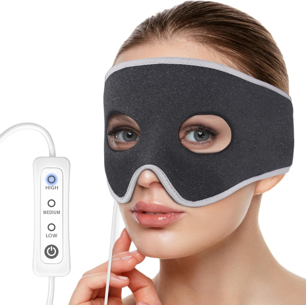 Sinus Pressure Relief Rilievo riscaldato Mask Face Rilievo Dolore al seno, Trattamento della sinusite, mal di testa, Congestione nasale, 3 impostazioni di calore, Terapia di compressione caldo, Lavabile (non ricaricabile)