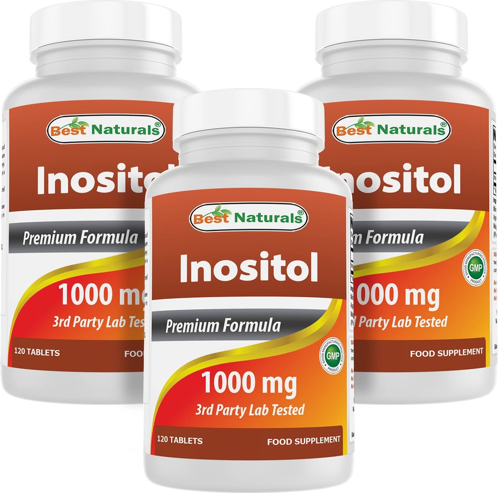 I migliori naturali Inositol 1000 mg 120 compresse (120 conteggio (pacchetto di 1)) (120 conteggio (Packf di 3))