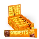 Misfits Vegan Protein Bars, Peanut Butter Fudge - Ricetta aggiornata | Plant Based, Low Sugar & Carb, High Fiber Snacks | Confezione di 15