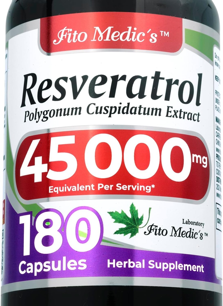 FITO MEDIC'S Lab | Resveratrolo | Integratori Resveratrolo | Capsule Resveratrolo 450 mg 100:1 per 3Capsule Serving | 180 Caps