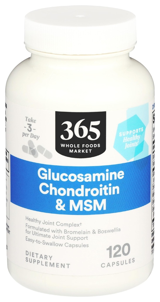 365 da Whole Foods Market, Glucosamine Chondroitin e MMS, 120 capsule