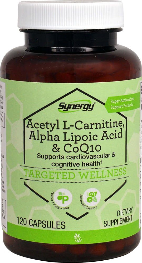 Vitacost Synergy Acetyl L-Carnitina, Alpha Lipoic Acid & CoQ10 -- 120 capsule