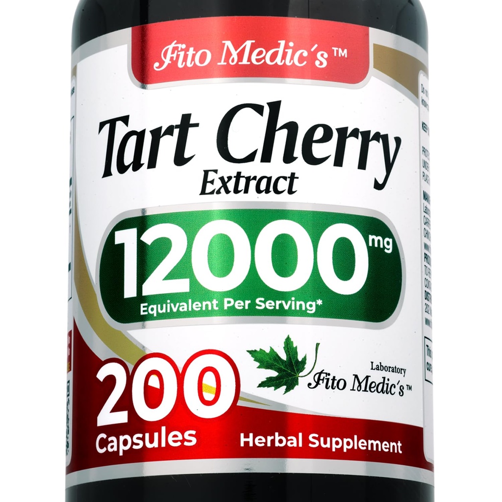 FITO MEDIC'S Lab | Tart Cherry Capsule |200 Capsule |12000 mg | Tart Cherry Extract | Cherry Extract | Concentrate Extract |Ultra high Absorption.