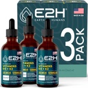 E2H EARTH TO HUMANS Vitamin D3 & K2 Supplemento per il supporto immunitario - Vitamina liquida D3 5000 IU - Made in the USA | Non-GMO, Vegan - (3 bottiglie)