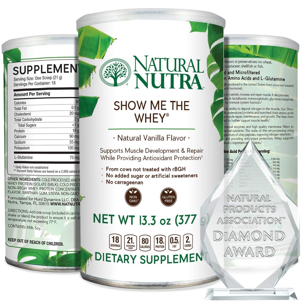 Natural Nutra Grass Fed Vanilla mi mostra la polvere di aumento della polvere della proteina di Whey, migliora il flusso fluido del corpo, supporta la salute e migliora l'immunità, senza glutine, senza zucchero, non OGM, 13.3oz