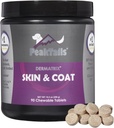 Kala Health PeakTails Skin & Coat Support for Dogs – 90 compresse masticabili con MSM, Fish Oil, Omega-3 & Omega-6 – Supporta la pelle sana, Shiny Coat