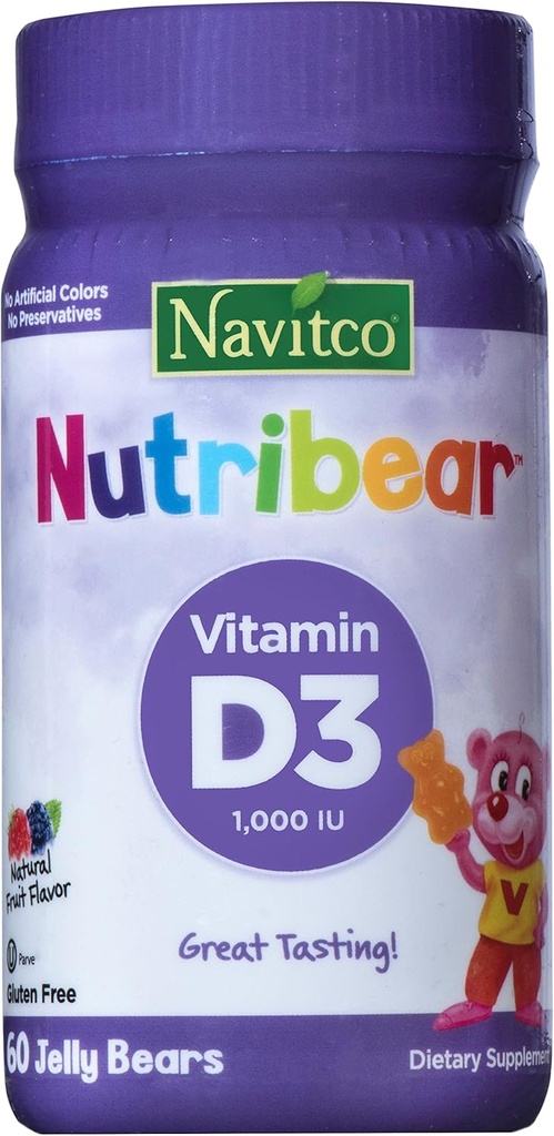 "NutriBear" Vitamina D3 1.000 IU Grande Degustazione, 60 Jelly Bears