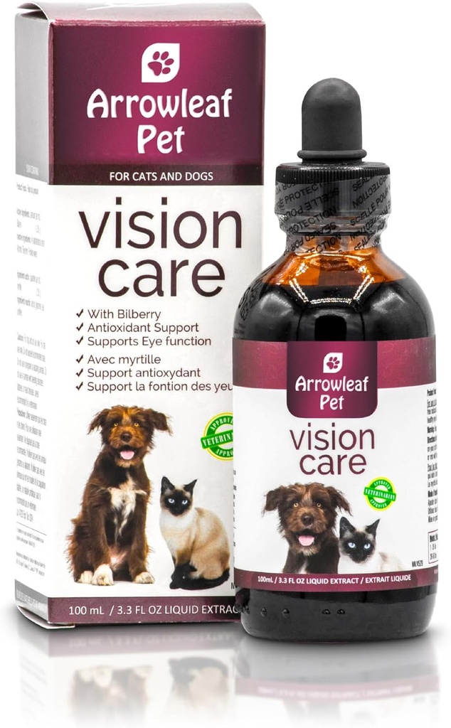 Vision Care di NaturPet Inc per gatti e cani | con Bilberry | Eye Support | 100mL Herbal Tincture