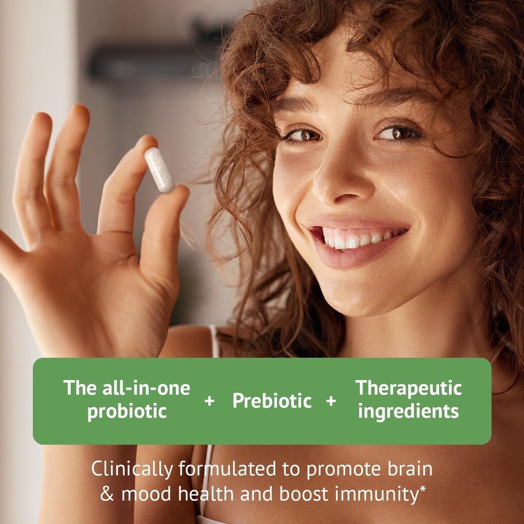 Integratore del cervello per la memoria, nebbia del cervello, messa a fuoco, mood & concentrazione & funzione cognitiva - Mane del leone Supercharged con Ginkgo Biloba & Two Probiotic Strains (180 conteggio - 3 mesi di alimentazione)
