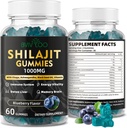 Shilajit Gummies per gli uomini e le donne - Supplemento Shilajit senza zucchero Ricco in 85+ Minerali Trace & Acido Fulvico, Fornire energia, cervello e supporto immunità - 60 Gummies
