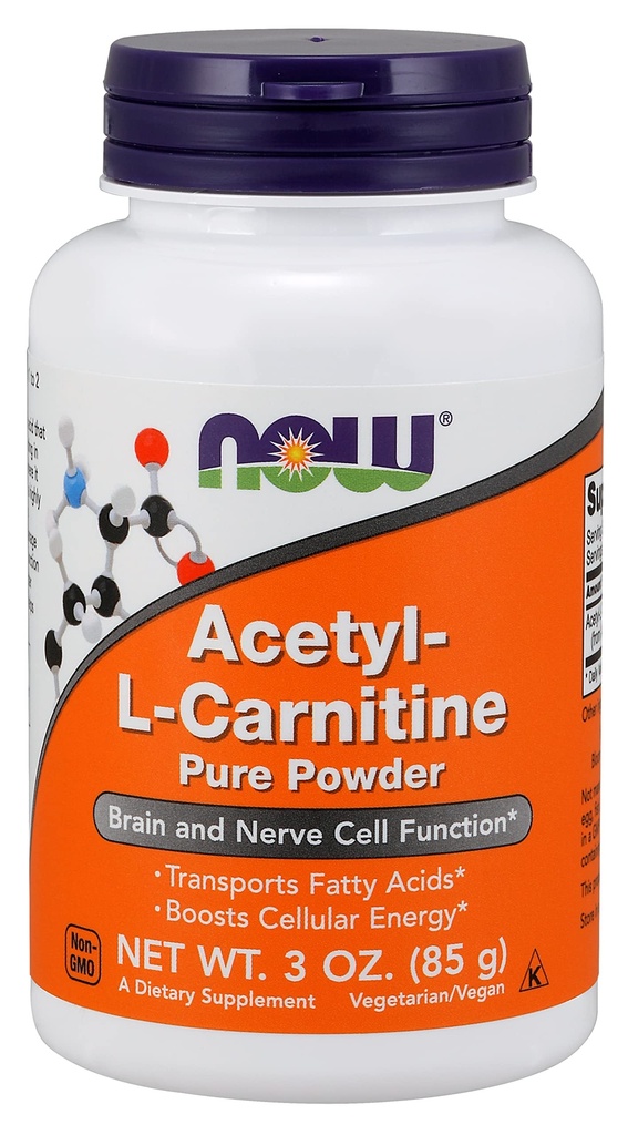 NOW Integratori alimentari, ALC (Acetil-L-Carnitina) Polvere, cervello e Nerve Funzione cellulare*, 3 once