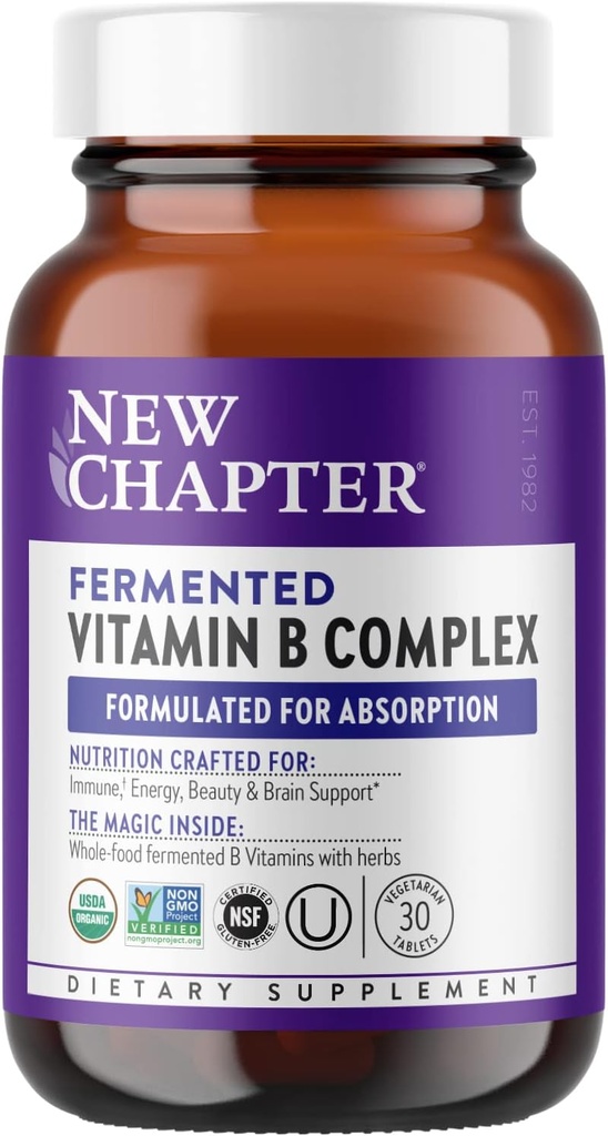NUOVO CAPITOLO Organico Fermentato Vitamina B Complesso 30 Conta, 30 CT