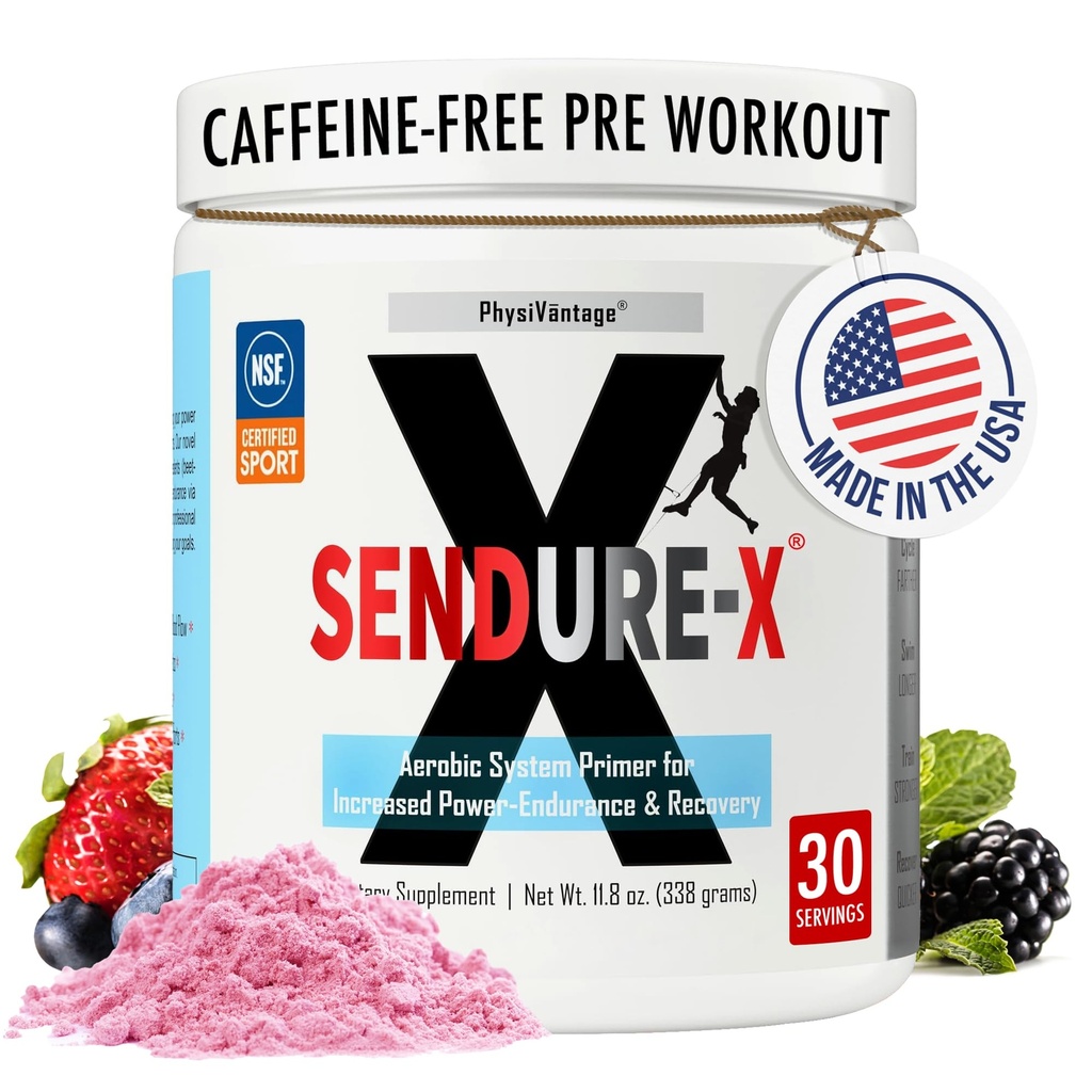 Sendure-X Beetroot + Citrulline Powder - Caffeine-Free Pre-Workout - Boosts flusso sanguigno, energia, VO2 Max, Endurance, Recovery - NSF Sport Certified, Peak Performance, Naturale - 30 Servings Wild Berry