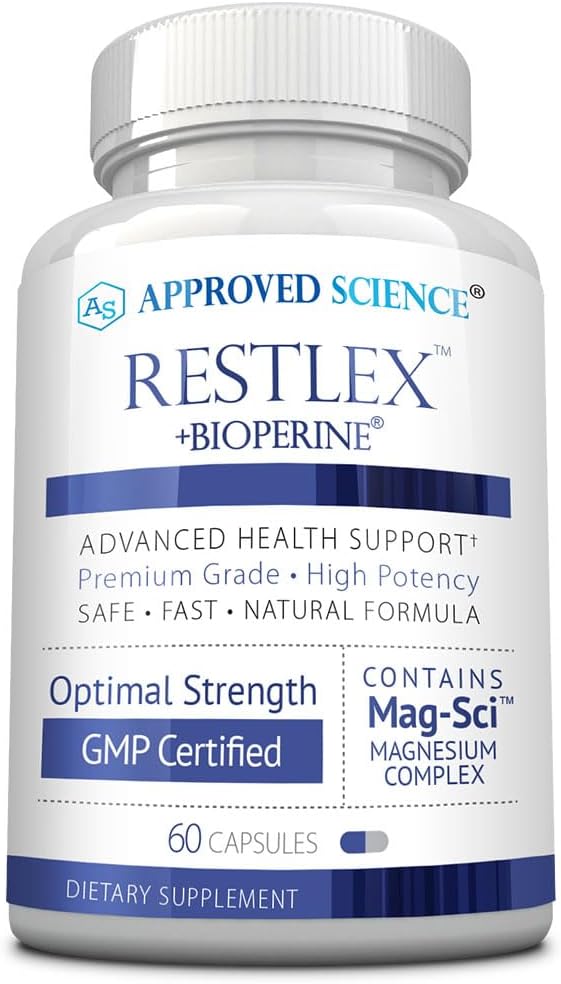 Scienza approvata Restlex - 420 mg Magnesio Glycinate Blend, L-teanina 200 mg - 60 capsule