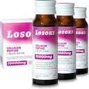 Losoki Liquid Collagen Peptide Bevanda - 10000mg Peptidi di collagene marino idrolizzati con vitamina C, Miscela Premium, Promuovere Giunti di pelle di capelli sani Bones, (1 scatola, 10 bottiglie)