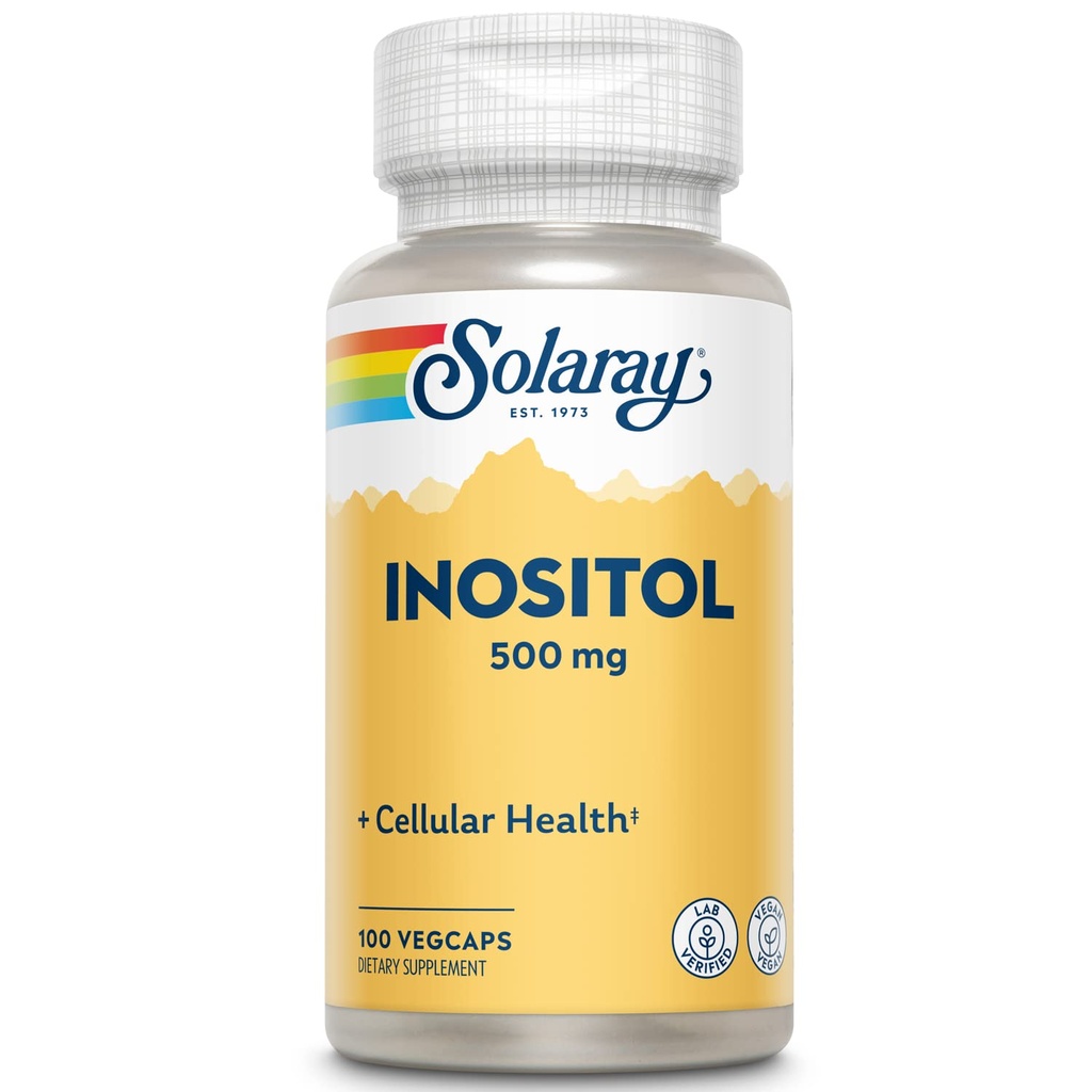 SOLARAY Inositol 500 mg capsule | maggio aiuto sostegno sano cervello, cardiovascolare, nervosa funzione di sistema e mood | Non-GMO, Vegan | 100 VegCaps