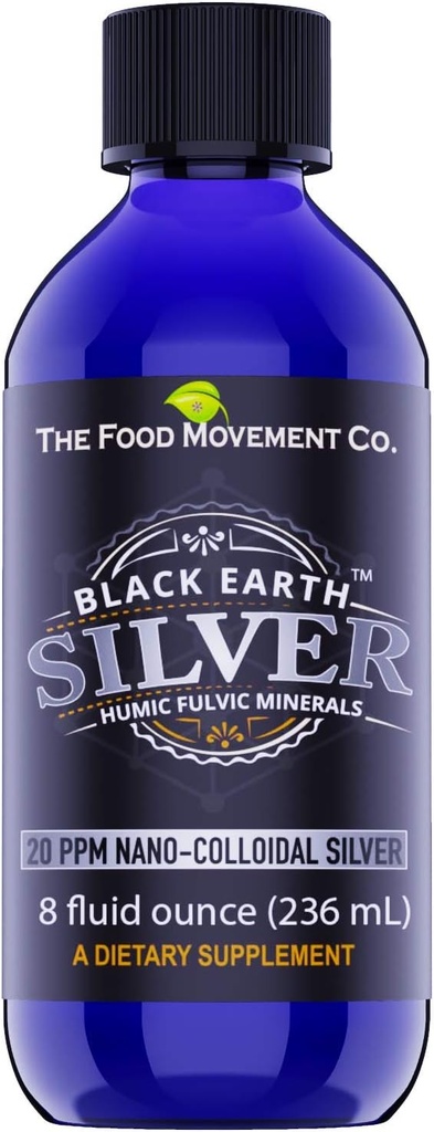 Il Movimento Alimentare Nero Terra Argento con Acidi Fulvici Umici, Minerali di Traccia per Supporto Immune, Detox, Salute Gut – 8 fl oz