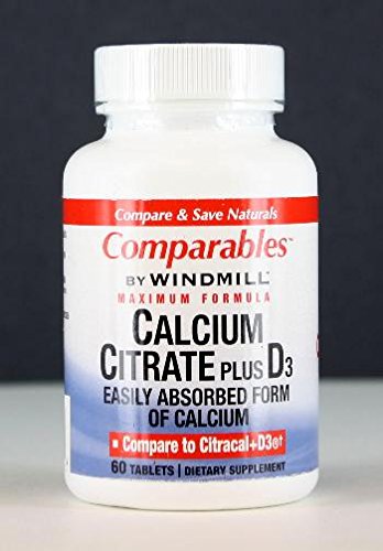 Citrato di calcio del mulino a vento più compresse di vitamina D - 60 Ea