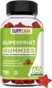 Vegan Superfruit Gummy Vitamine. Superfruit Gummies w/Vitamin A C E Organic Silica. Superfrutto per la formazione di collagene, bellezza e splendore. Basato su piante, non OGM, senza glutine, senza gelatina. 60 CT
