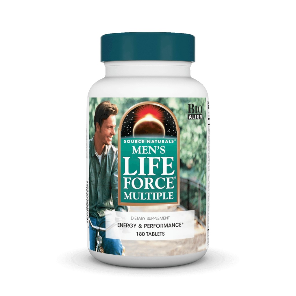 Fonte Naturals Forza di vita maschile Multivitaminico giornaliero e supplemento di salute immunitaria - 13 vitamine essenziali, nutrienti e minerali - 180 compresse