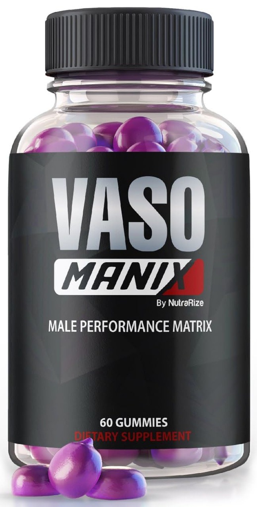 VasoManix Gummies, Vaso Manix Classic Male Supplement, Formula naturale per gli uomini, Gomma Premium per sostenere le prestazioni, la fiducia e la salute generale, Recensioni ufficiali (60 Gummies)