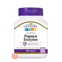 21st Century Papaya Enzyme Chewable (100 Count), Papaya & ananas Enzimi digestivi per Gut Health, Tropical Flavor, Non OGM, Senza glutine, Senza sale aggiuntivo, Sapori artificiali