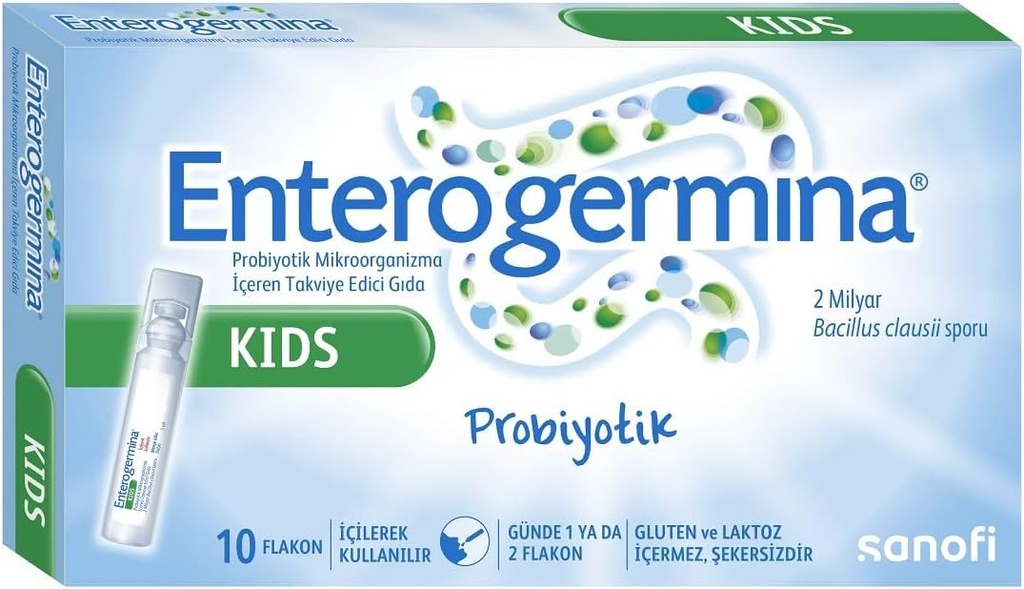 Enterogermina KIDS (10 VIALS) Bacillus Clausii Probiotic 2 miliardi di CFU/5mL per bambini (1)