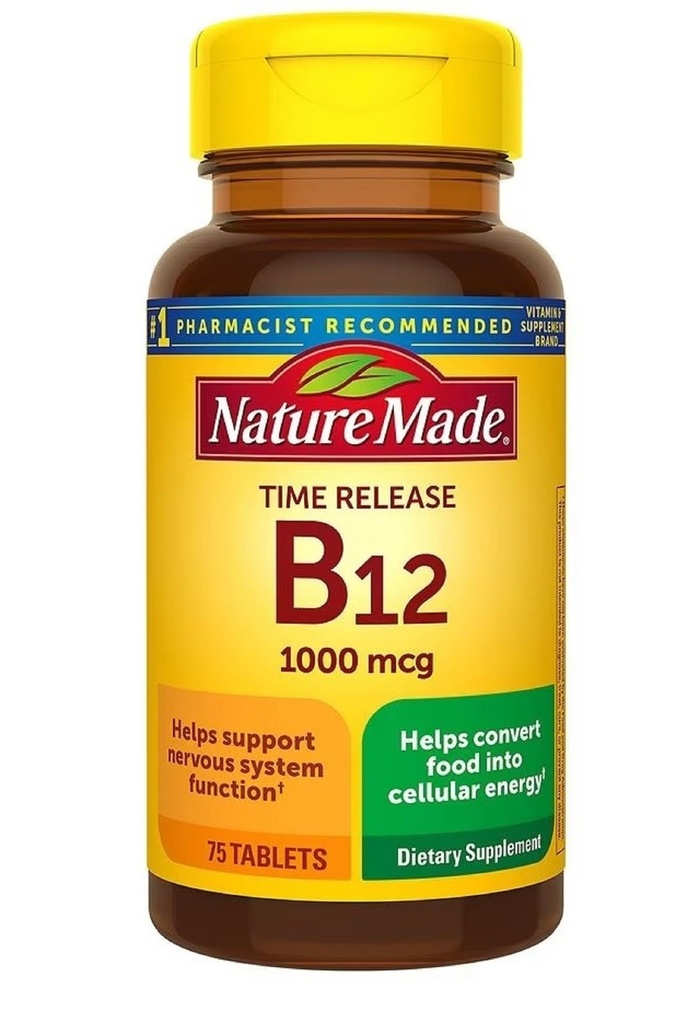 Vitamina B12 1000 mcg, Integratore alimentare per il supporto al metabolismo energetico, Time Release, 75 Tablets,..