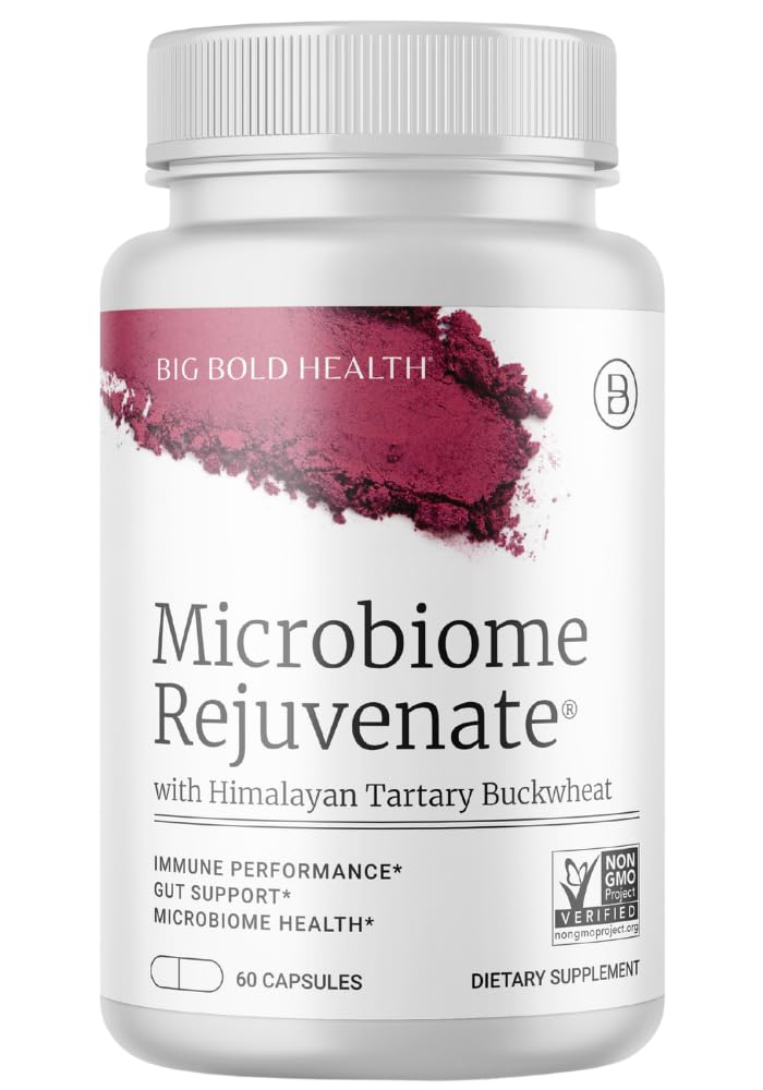 BIG BOLD HEALTH Microbiome ringiovanisce il prebiotico + integratore probiotico per il Gut Health & Immune System Support - con Immune-Active Tartary Buckwheat - Gluten-Free (60 capsule vegetariane)