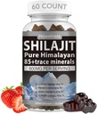 Shilajit Gummies - 600 mg Natural Organic Shilajit Resina con 85+ Trace Minerals, Acido Fulvico & Phytonutrients - Fragola Flavor - per l'energia, Supporto Immune - 60 Gummies, 1 mese di fornitura