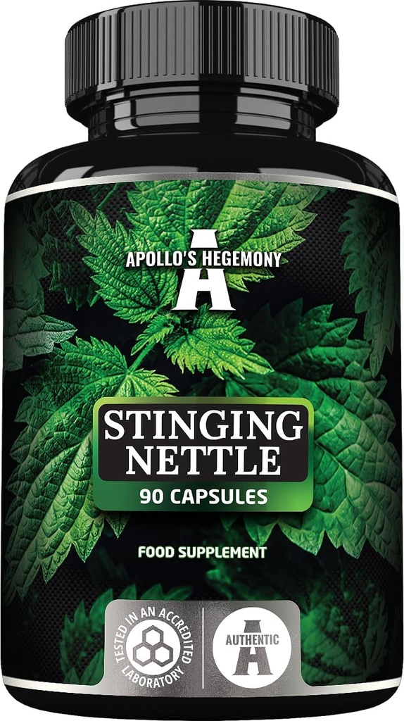 APOLLO'S HEGEMONY Sting Nettle 500 mg - Estratto ad alta resistenza DER 4:1, 90 capsule vegane, 3 mesi di alimentazione, supplemento di erbe per sostenere la salute cardiovascolare