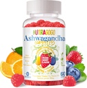 Ashwagandha Gummies & Vitamin D3 Gummies 60 Count - Organic Aswangdha Supplemento per migliorare il sonno, Stress Relief & Mood Calm(Mixed Berry, Vegan, Plant Based,Gluten-Free & Gelatin Free)-1pack