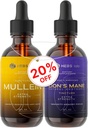 Bundle - Mullein Leaf Extract & Lions Mane Mushroom Supplemento - Supporto respiratorio e supporto al cervello