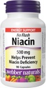 Webber Naturals No Flush Niacin Vitamina B3 Capsule, 500mg 90 Conte