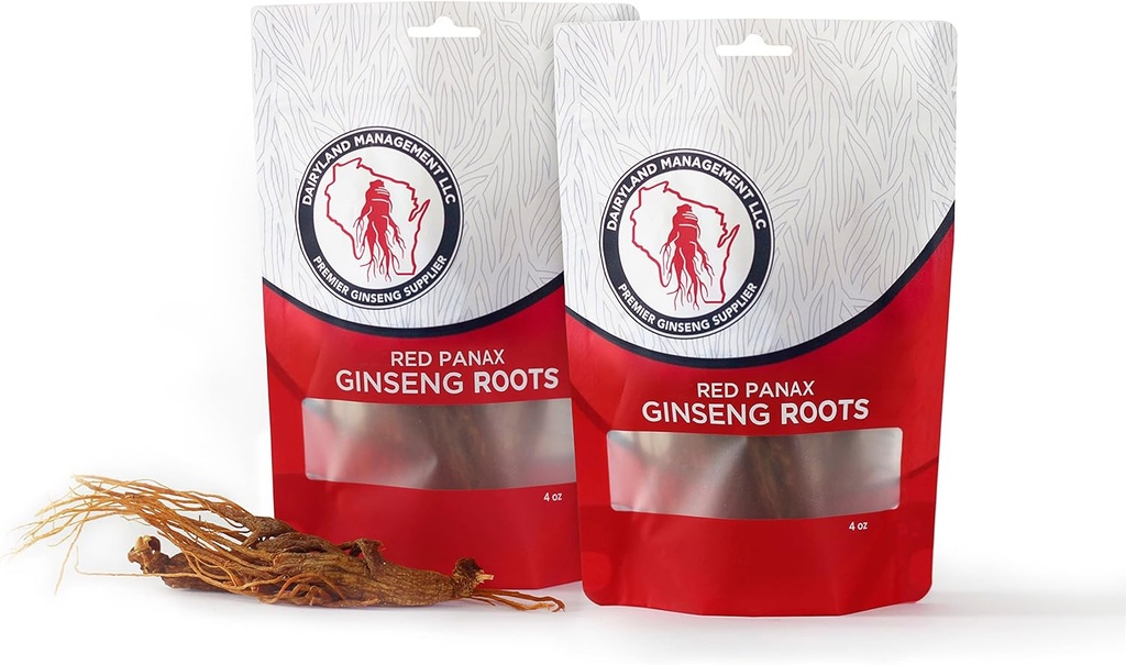 Dairyland Management LLC Red Panax Ginseng Root - 8 oz Pack di coreano Panax Ginseng Root - autentico Panax Ginseng - Non OGM, Gluten Free Ginseng Root - Utilizzare Ginseng in Soup, Tea, Congee