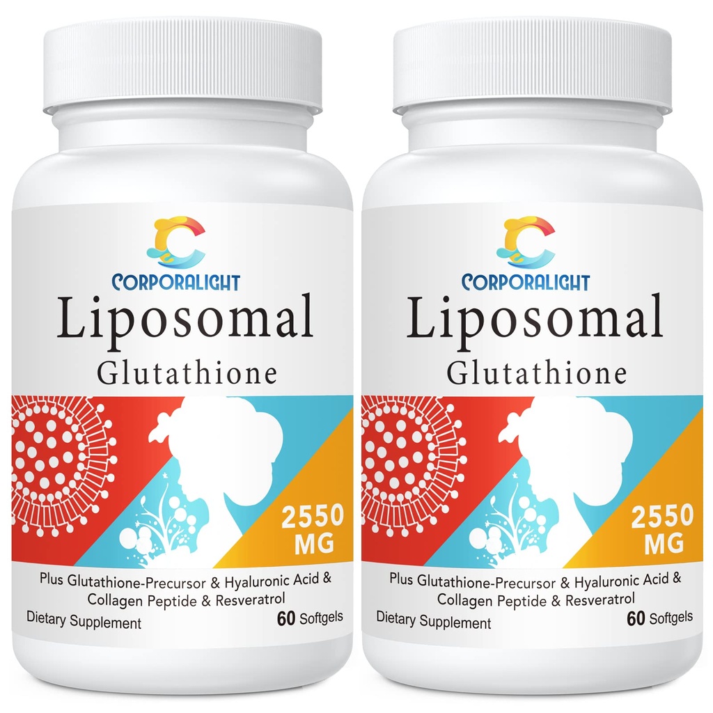 Liposomal Glutathione Softgels, Absorbimento potenziato - Consegna Liposomal, Forma attiva L-Glutathione, Cellulare, Funzione Immune & Detox Liver, Ricco in Formula Antiossidante, Gluten Free, 120 Softgels