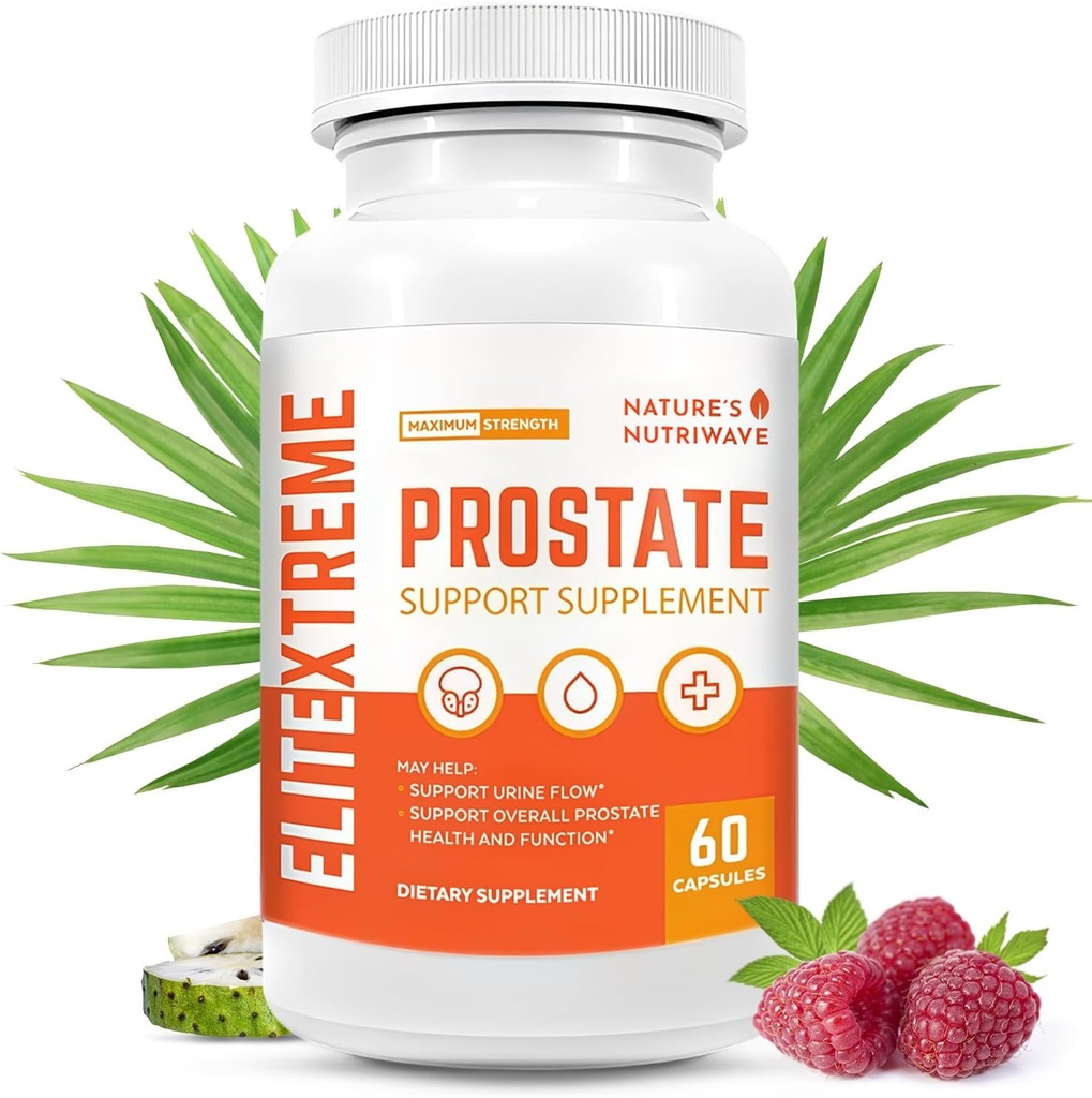EliteXtreme Health Supplement - Formula naturale con Saw Palmetto, Steoli vegetali, Zinco e Vitamine | Non OGM, Made in USA, 60 capsule, 1 mese di fornitura