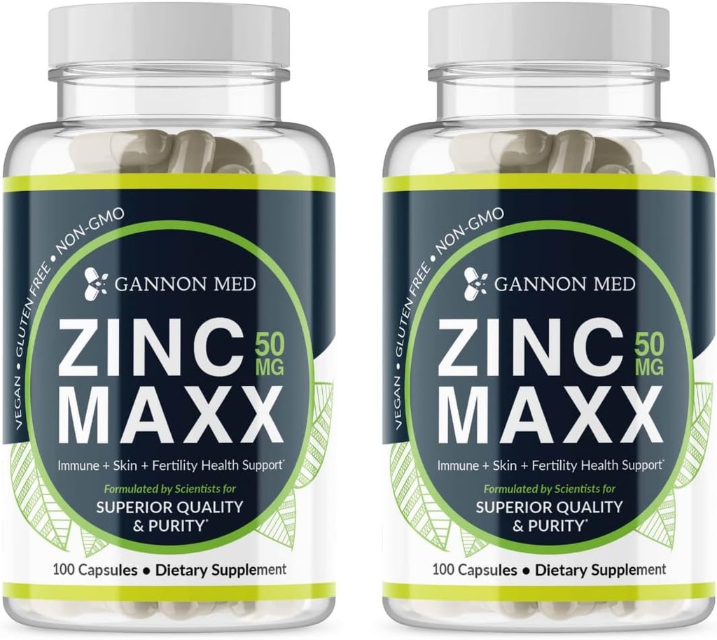 Integratori di zinco - Immunità + Pelle + Minerali di salute riproduttiva - Booster immune di zinco per bambini e adulti (2 Confezione, Zinc MAXX)