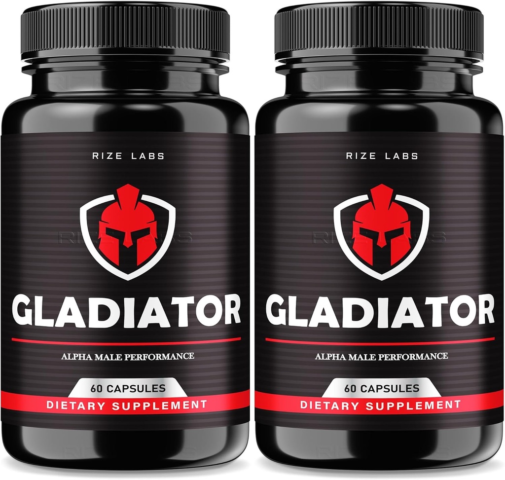 rize labs - Capsule Gladiatore - Supplemento prestazioni per gli uomini, Supporto massimo per la crescita muscolare (120 capsule)