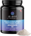 DR. EMIL NUTRITION Multi Collagen Peptides Polvere - 20g di polvere di proteine di collagene non aromatizzata con acido ialuronico per capelli, pelle, unghie e giunti - 30 Serve
