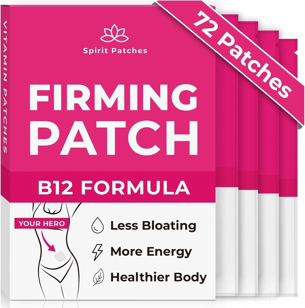 Patch B12 (Pack of 72) - Patch di vitamina naturale al 100% per le donne, supporto energetico e corpo, autoadesivi adesivi trasparenti - Formula potenziata