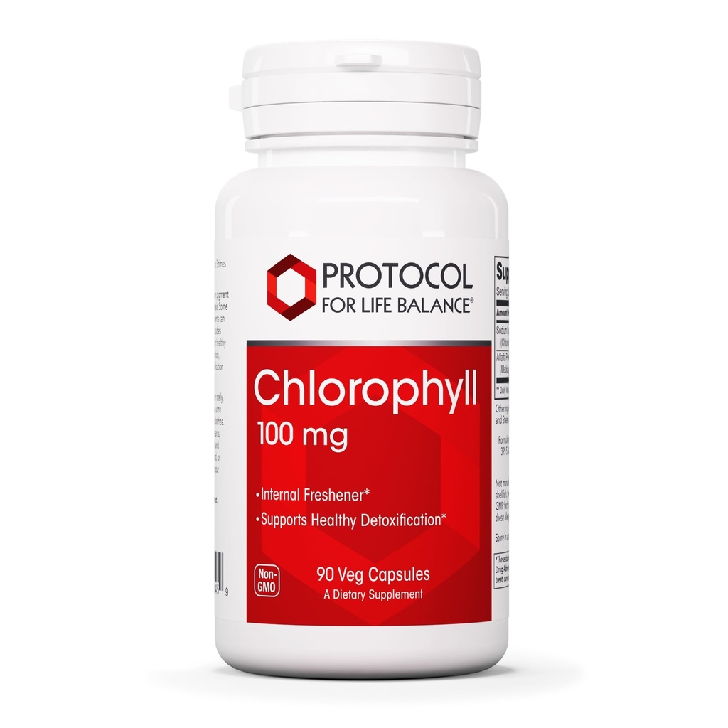 Protocollo clorofilla - Supporta Detox Cleanse, Funzione fegato & Deodorante interno* - Non OGM & Soy Free - 90 capsule di veg