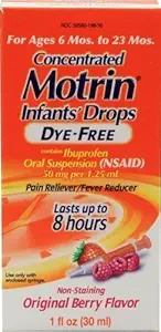 Il dolore di Motrin Reliever/Fever Riduce le gocce dei neonati Concentrated Dye-Free Berry Flavor (Pack of 2) di Motrin